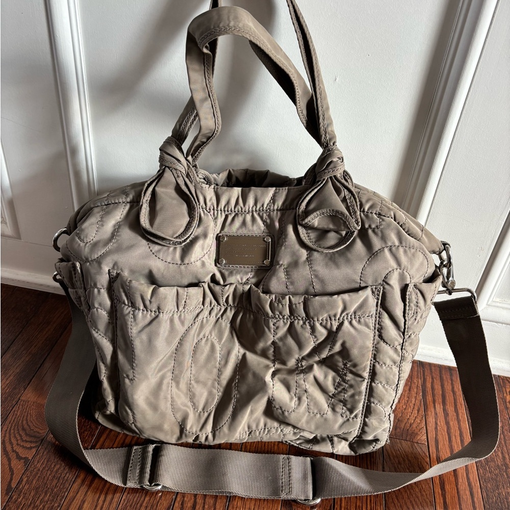 Marc Jacobs Taupe Quilted Tote Bag